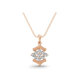 Round Cut Brilliant Lab Grown Diamond Necklace 14K Fine Gold 0.75Ct