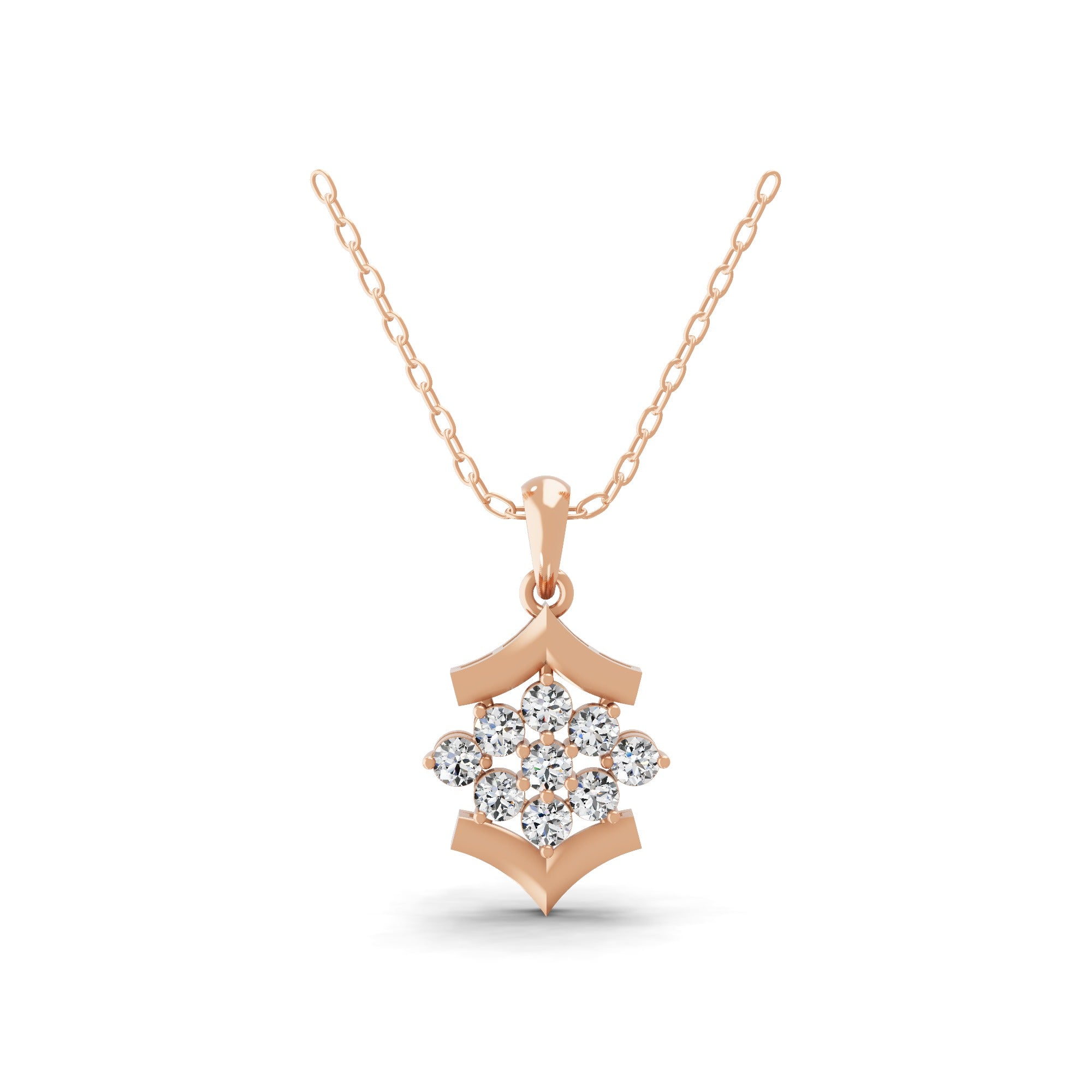 Round Cut Brilliant Lab Grown Diamond Necklace 14K Fine Gold 0.75Ct