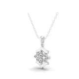 Round Cut Brilliant Lab Grown Diamond Necklace 14K Fine Gold 0.75Ct
