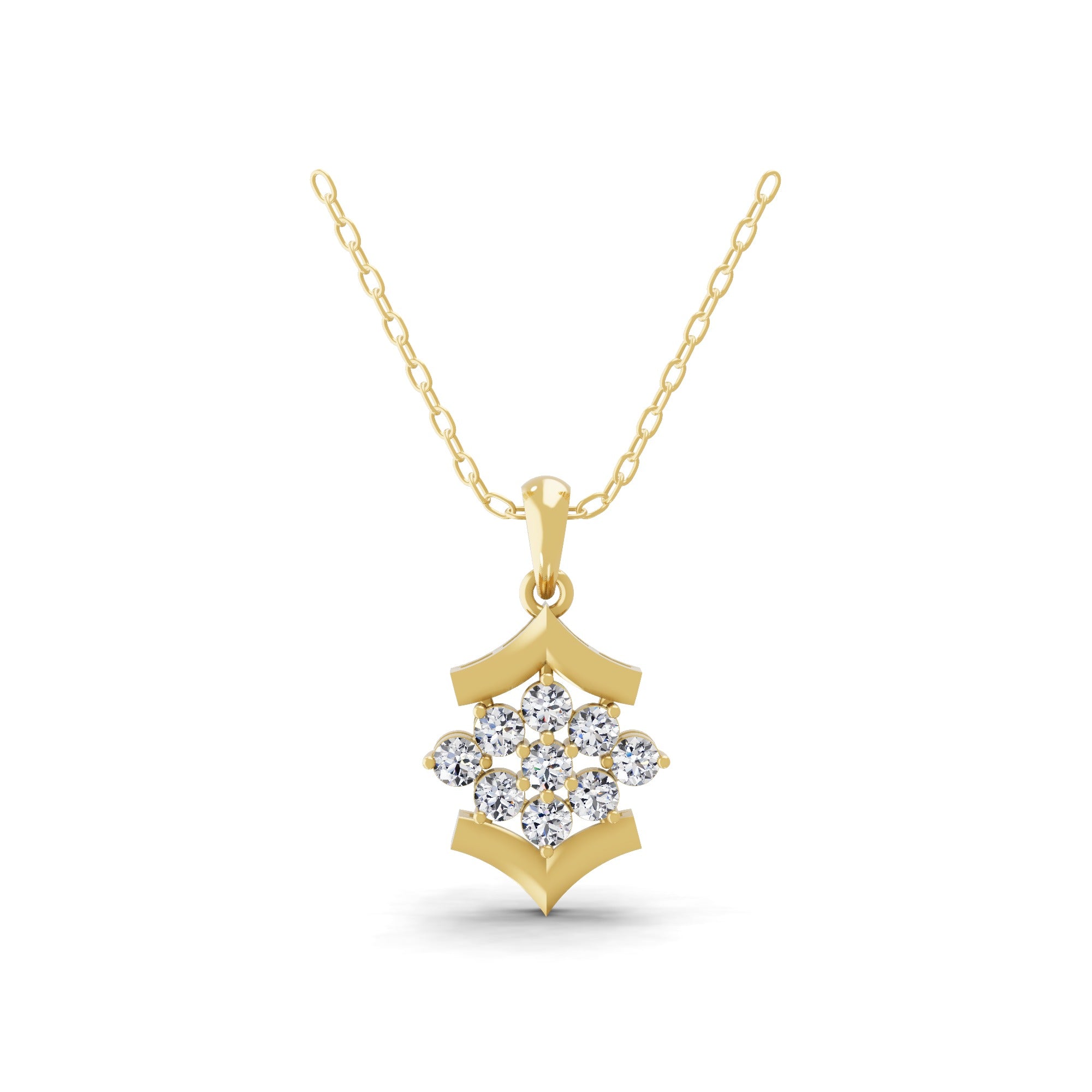 Round Cut Brilliant Lab Grown Diamond Necklace 14K Fine Gold 0.75Ct