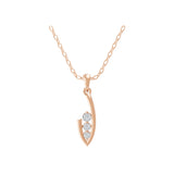 Round Cut 0.19Ct Lab Grown Diamond Sleek Curved Design Pendant 14K Fine Gold