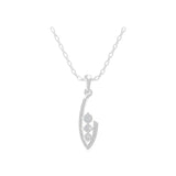 Round Cut 0.19Ct Lab Grown Diamond Sleek Curved Design Pendant 14K Fine Gold
