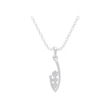 Round Cut 0.19Ct Lab Grown Diamond Sleek Curved Design Pendant 14K Fine Gold