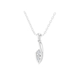 Round Cut 0.19Ct Lab Grown Diamond Sleek Curved Design Pendant 14K Fine Gold