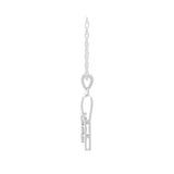 Round Cut 0.19Ct Lab Grown Diamond Sleek Curved Design Pendant 14K Fine Gold