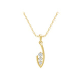 Round Cut 0.19Ct Lab Grown Diamond Sleek Curved Design Pendant 14K Fine Gold