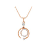 Lab Grown Round Diamond 14K Fine Gold 0.41Ct Circular Pendant Necklace