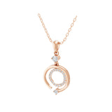 Lab Grown Round Diamond 14K Fine Gold 0.41Ct Circular Pendant Necklace