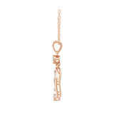 Lab Grown Round Diamond 14K Fine Gold 0.41Ct Circular Pendant Necklace