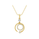 Lab Grown Round Diamond 14K Fine Gold 0.41Ct Circular Pendant Necklace
