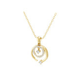 0.34Ct Charm Pendant 14K Fine Gold Round Cut Lab Grown Diamond Necklace