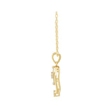 0.34Ct Charm Pendant 14K Fine Gold Round Cut Lab Grown Diamond Necklace