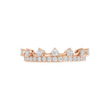 Round Lab Grown Diamond 14K Fine Gold Tiara Style Ring 0.55Ct