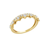 Round Lab Grown Diamond 14K Fine Gold Tiara Style Ring 0.55Ct