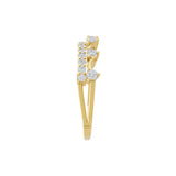 Round Lab Grown Diamond 14K Fine Gold Tiara Style Ring 0.55Ct