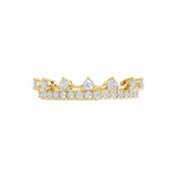 Round Lab Grown Diamond 14K Fine Gold Tiara Style Ring 0.55Ct