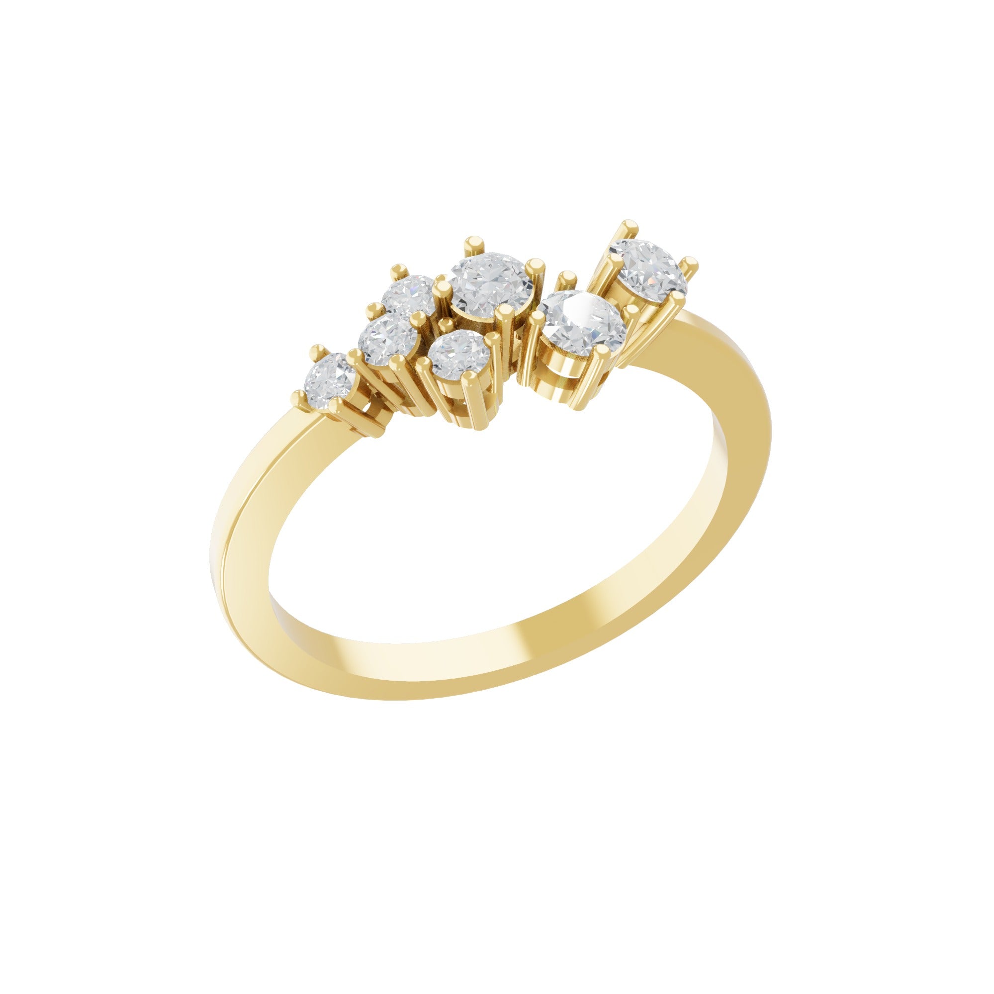 0.42Ct Round Cut Lab Grown Diamond Band Ring 14K Fine Gold