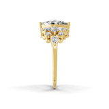 Cluster Multi Shape 2.33Ct Lab Grown Diamond Statement Ring 14K Fine Gold