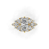 Cluster Multi Shape 2.33Ct Lab Grown Diamond Statement Ring 14K Fine Gold