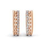 Round Cut 0.41Ct Lab Grown Diamond Huggies Earring 14K Fine Gold