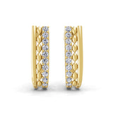 Round Cut 0.41Ct Lab Grown Diamond Huggies Earring 14K Fine Gold