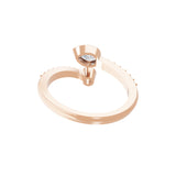 0.85Ct Lab Grown Diamond Pear Round Cut 14K Fine Gold toi et moi Ring