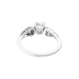 Round Cut Prong Set 0.89Ct Lab Grown Diamond Engagement Ring 14K Fine Gold