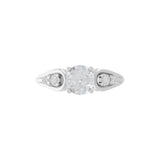 Round Cut Prong Set 0.89Ct Lab Grown Diamond Engagement Ring 14K Fine Gold
