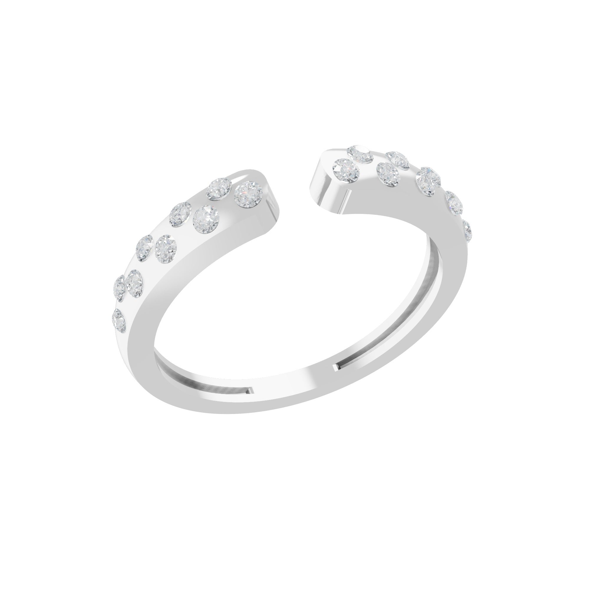 0.31Ct Open Band Ring Round Cut Lab Grown Diamond 14K Fine Gold