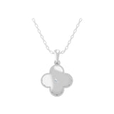 Round Lab Grown Diamond Clover Pendant 14K Fine Gold Necklace 0.09Ct