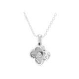 Round Lab Grown Diamond Clover Pendant 14K Fine Gold Necklace 0.09Ct