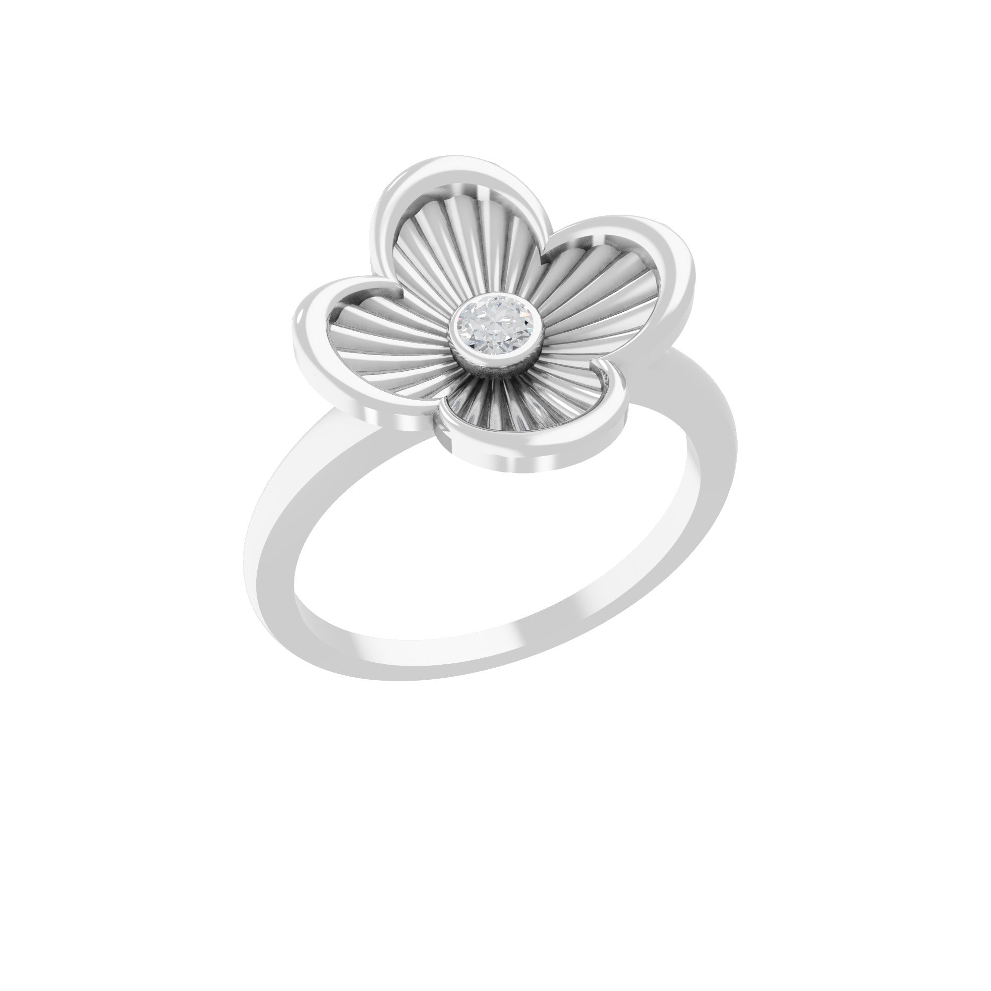 Vintage Style 0.09Ct Lab Grown Diamond Ring 14K Fine Gold Solitaire Ring