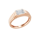Princess Cut Lab Grown Diamond 0.70Ct 14K Fine Gold Solitaire Ring