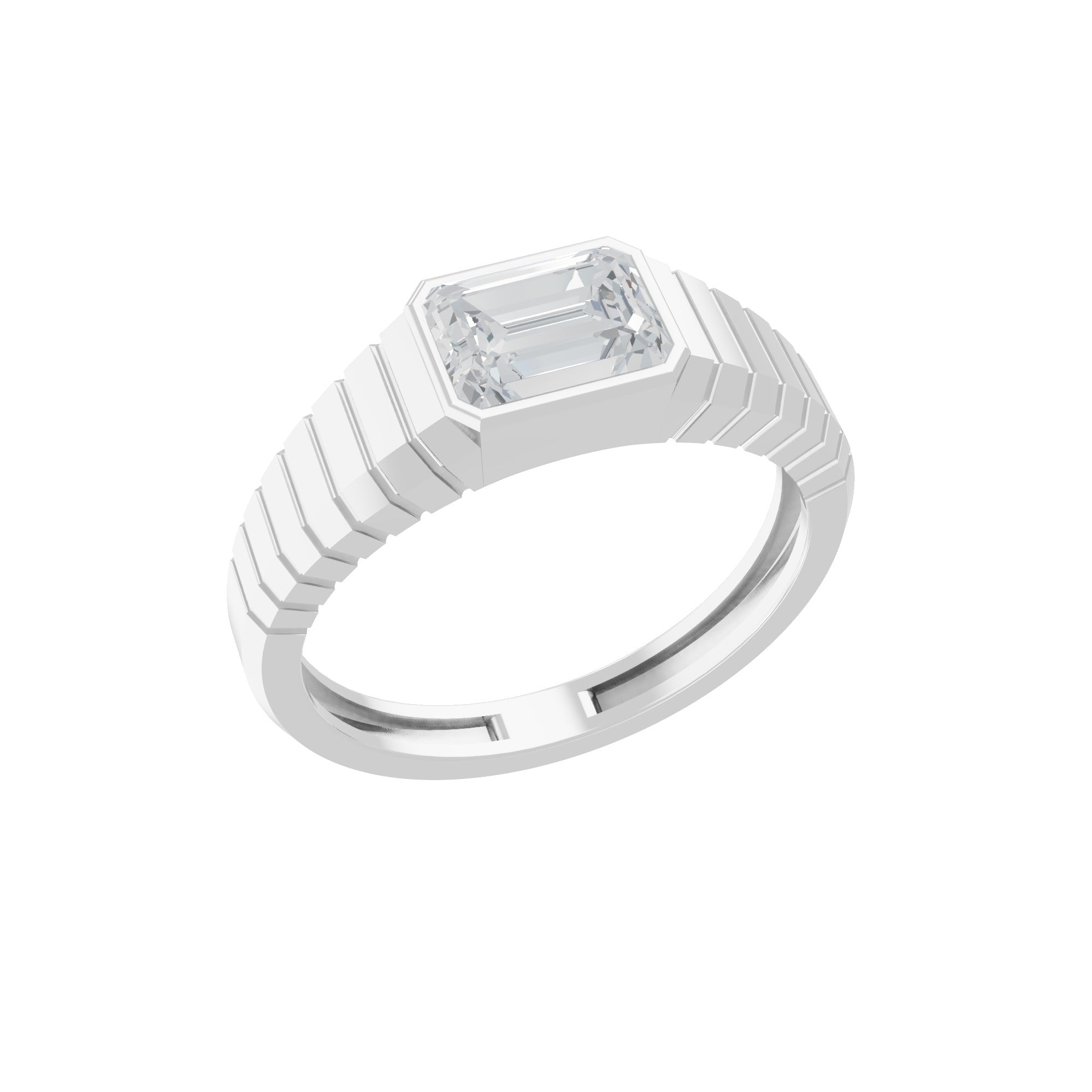 Princess Cut Lab Grown Diamond 0.70Ct 14K Fine Gold Solitaire Ring