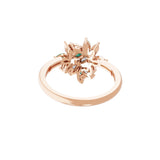 Emerald Marquise Lab Grown Diamond Floral Cluster Ring 14K Gold 0.88Tcw