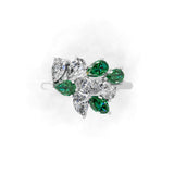 Emerald and Lab Grown Diamond 1.51Tcw Engagement Ring 14K Fine Gold