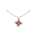 Ruby Pear Lab Grown Marquise Diamond Pendant 14K Fine Gold Necklace 2.10Tcw