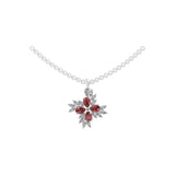 Ruby Pear Lab Grown Marquise Diamond Pendant 14K Fine Gold Necklace 2.10Tcw