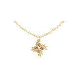 Ruby Pear Lab Grown Marquise Diamond Pendant 14K Fine Gold Necklace 2.10Tcw