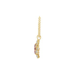 Ruby Pear Lab Grown Marquise Diamond Pendant 14K Fine Gold Necklace 2.10Tcw