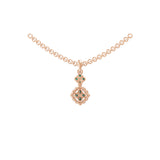 Emerald Round Lab Grown Diamond 0.44Tcw Charm Pendant 14K Fine Gold Necklace