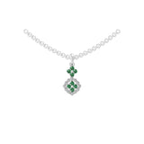 Emerald Round Lab Grown Diamond 0.44Tcw Charm Pendant 14K Fine Gold Necklace