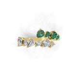 0.78Tcw Pear Cut Emerald Bypass Ring Lab Grown Diamond 14K Fine Gold