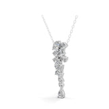 Aesthetic Flower Drop Lab Grown Round Diamond Charm Pendant Necklace 2.05Ct