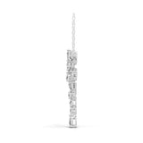 Aesthetic Flower Drop Lab Grown Round Diamond Charm Pendant Necklace 2.05Ct