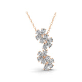 14K Fine Gold 2.56Ct Floral Design Pendant Pear Cut Lab Grown Diamond Necklace