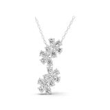 14K Fine Gold 2.56Ct Floral Design Pendant Pear Cut Lab Grown Diamond Necklace