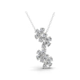 14K Fine Gold 2.56Ct Floral Design Pendant Pear Cut Lab Grown Diamond Necklace