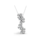 14K Fine Gold 2.56Ct Floral Design Pendant Pear Cut Lab Grown Diamond Necklace