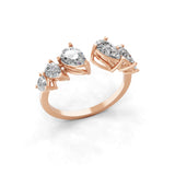 1.77Ct Lab Grown Diamond Pear Cut Open Style Stackable Ring 14K Fine Gold